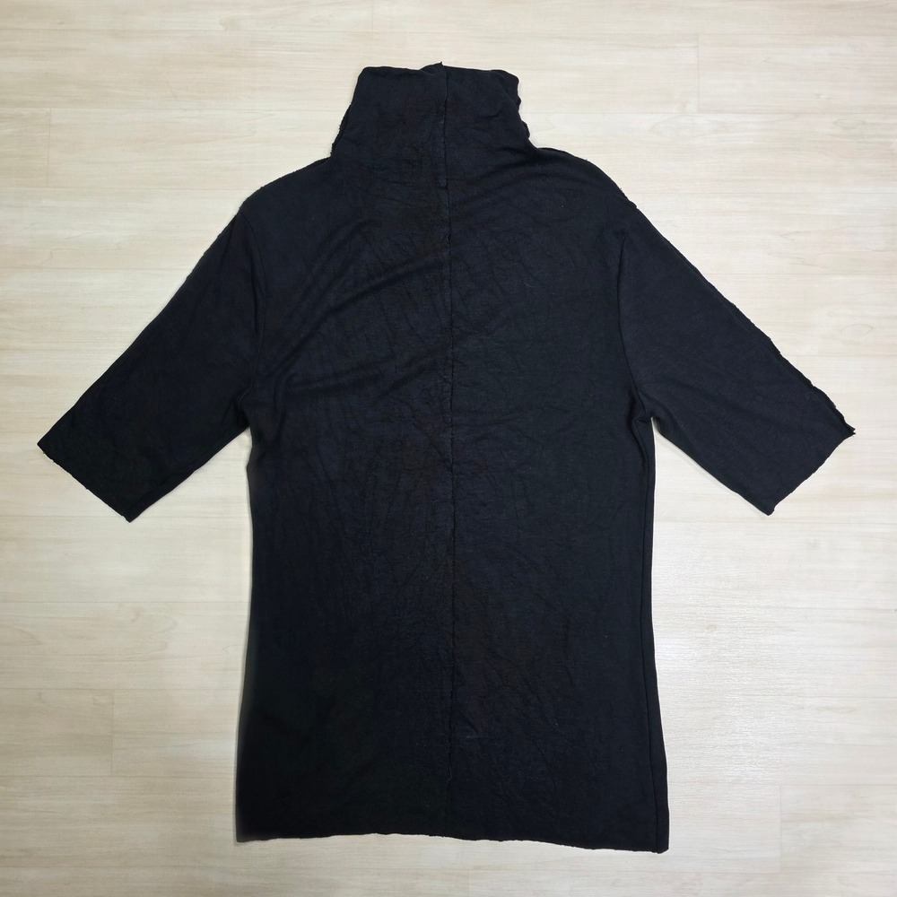 thom krom Black High Neck Half Sleeve Tunic Top‎ Women's Medium Style W TS 533